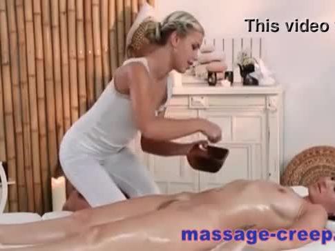 Taooed brunette gets oil massage