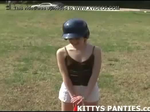 Cute teen Kitty wants to play football