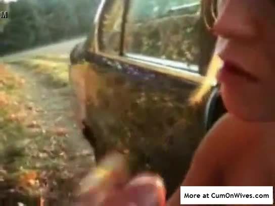 Outdoor blowjob and mouthful